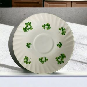 Vintage Royal Dover Bone China Saucer Clovers & Shamrocks England Replacement